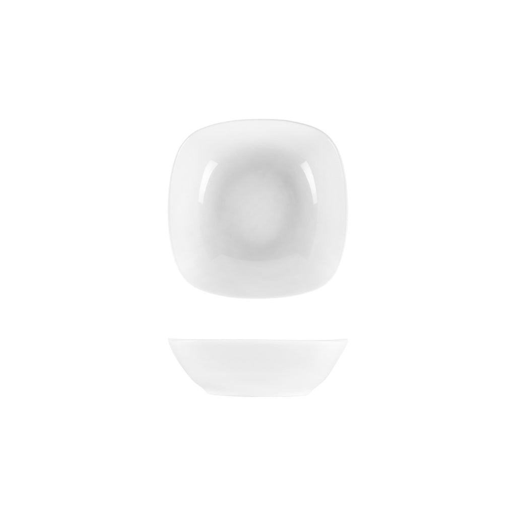 Turgla Mimoza 6.25Inch  x 6.25Inch  x h:1.75Inch  12 oz. Square White Porcelain Bowl SKU: MMZ16KK00