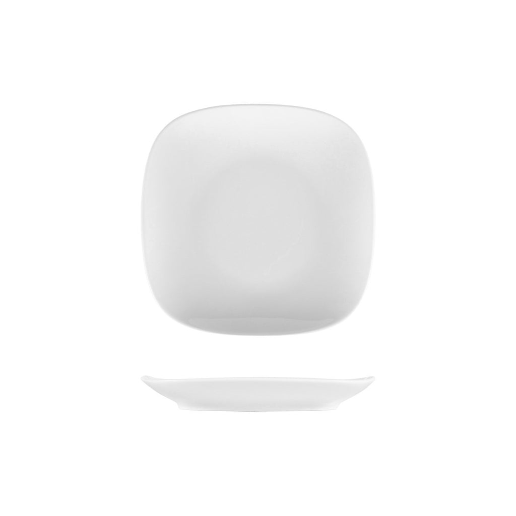 Turgla Mimoza 7Inch  x 7Inch  Square White Porcelain Plate SKU: MMZ21DU00