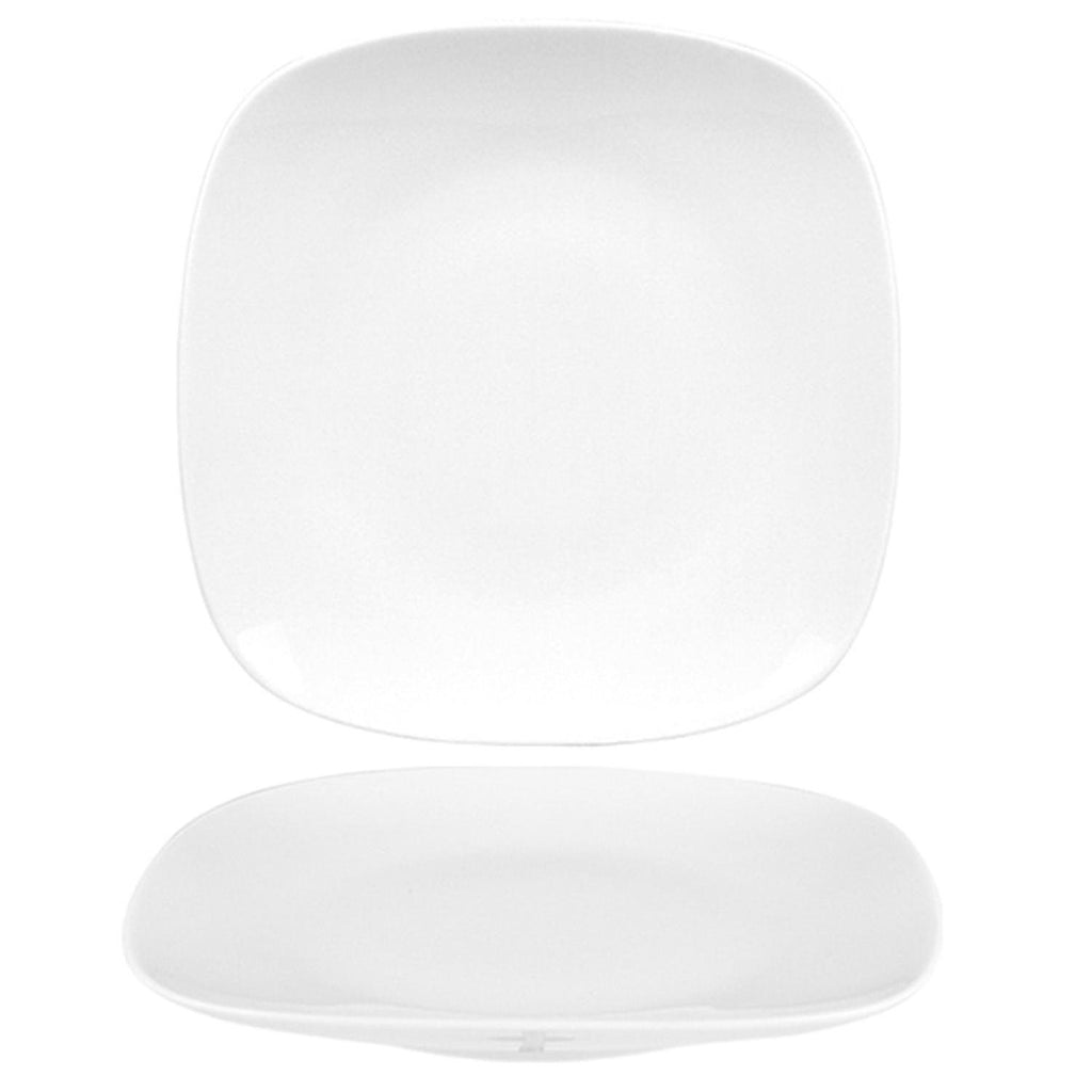 Turgla Mimoza 9.25Inch  x 9.25Inch  Square White Porcelain Plate SKU: MMZ27DU00