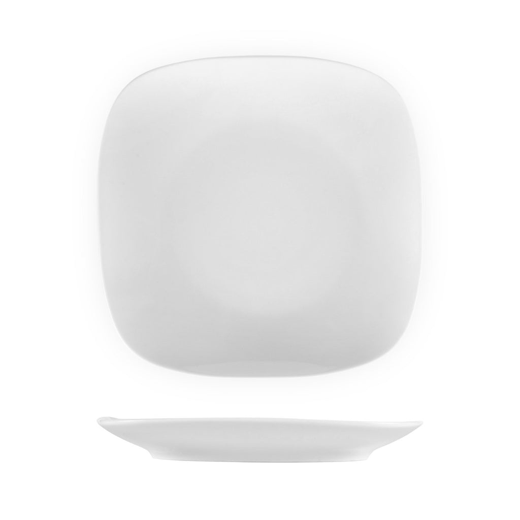 Turgla Mimoza 10Inch  x 10Inch  Square White Porcelain Plate SKU: MMZ29DU00