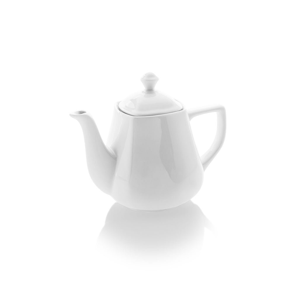 Turgla Mimoza dia.5.5Inch  h:5.25Inch  25 oz. Round White Porcelain Coffee/Tea Pot SKU: MRS02DM00