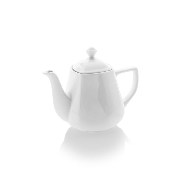 Turgla Mimoza dia.8.5Inch  h:6.75Inch  45 oz. Round White Porcelain Coffee/Tea Pot SKU: MRS03DM00