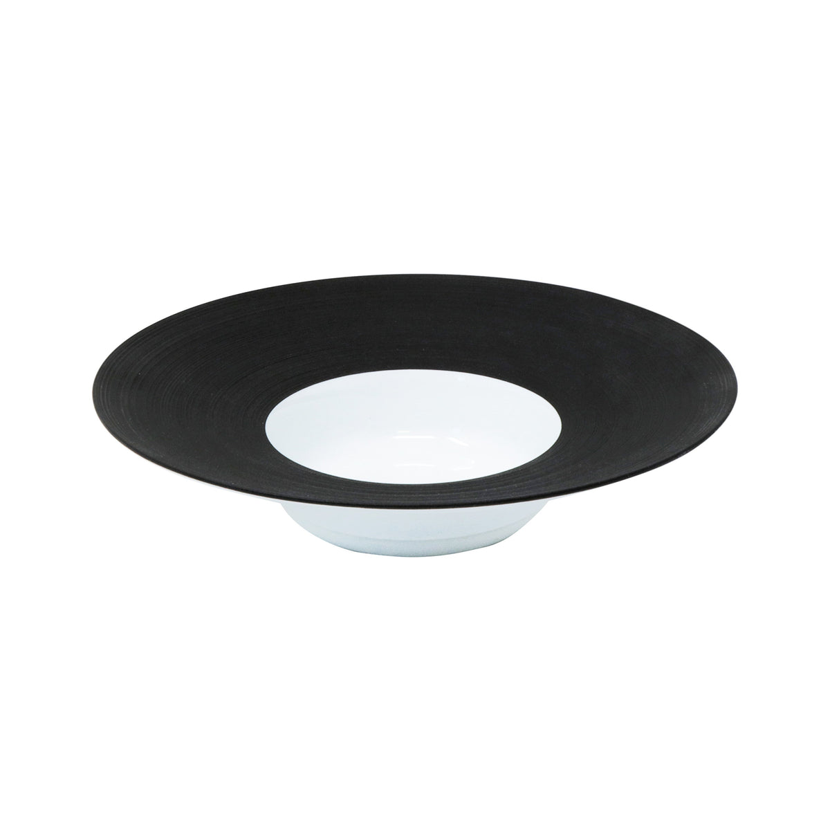 Jl Coquet HEMISPHERE Black Bakelite - Large Rimmed Deep Plate - 10.4 in SKU: HEM1023BS0167