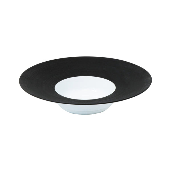Jl Coquet HEMISPHERE Black Bakelite - Large Rimmed Deep Plate - 10.4 in SKU: HEM1023BS0167