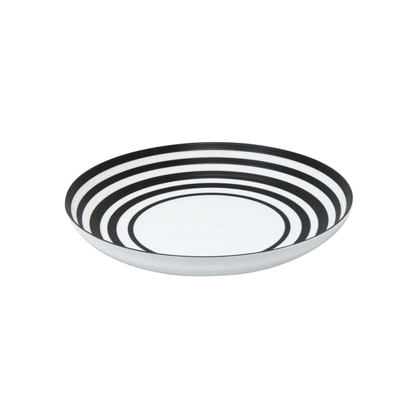 Jl Coquet HEMISPHERE Striped Black Bakelite - MM Pasta Plate - 9.4 in SKU: HEM1009BS0177