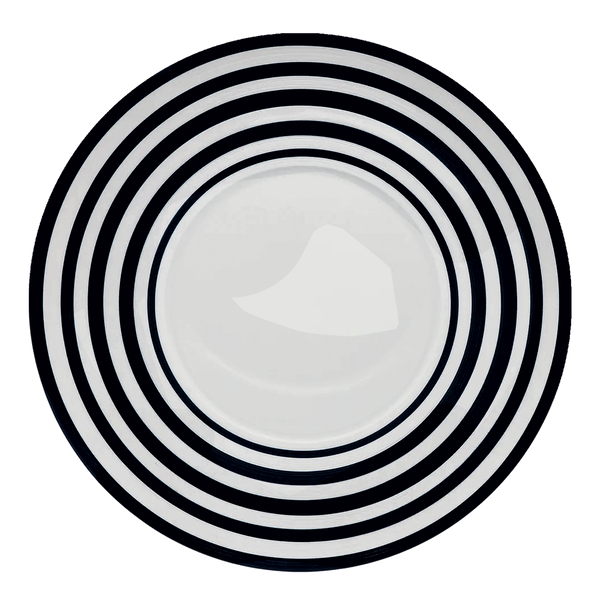 Jl Coquet HEMISPHERE Striped Black Bakelite - Serving Plate - 12.6 in SKU: HEM1039BS0177