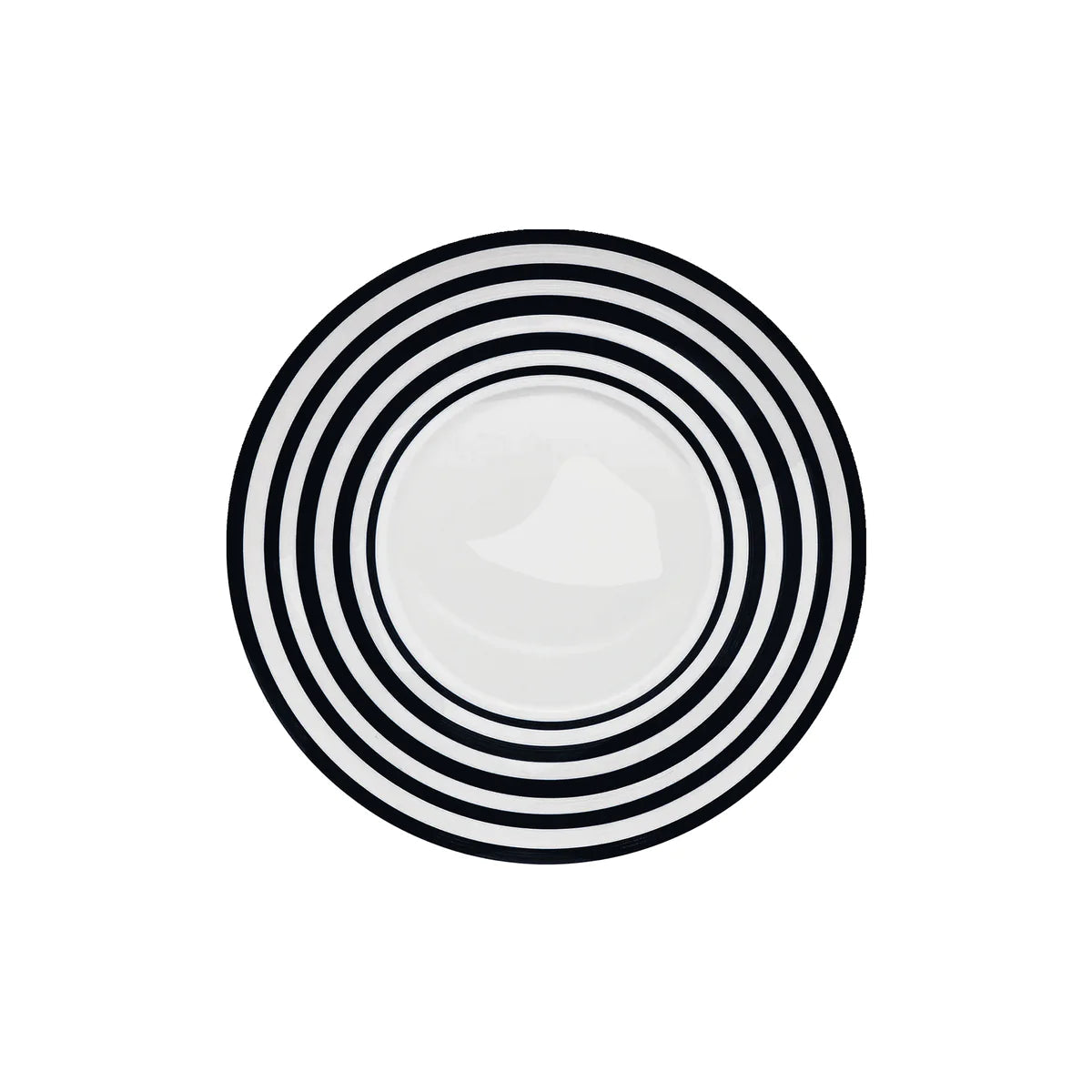 Jl Coquet HEMISPHERE Striped Black Bakelite - Dessert Plate - 8.3 in SKU: HEM1028BS0177