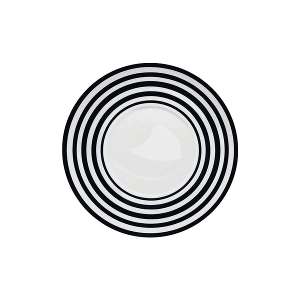 Jl Coquet HEMISPHERE Striped Black Bakelite - Dessert Plate - 8.3 in SKU: HEM1028BS0177