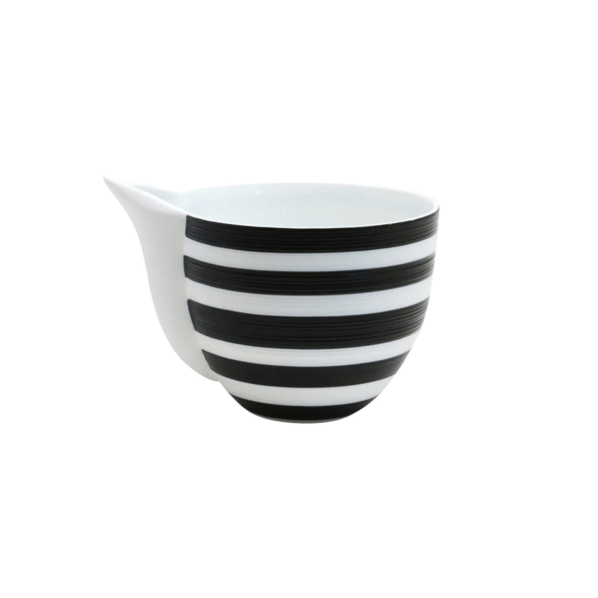 Jl Coquet HEMISPHERE Striped Black Bakelite - Large Creamer - 8.5 fl oz SKU: HEM4026BS0177