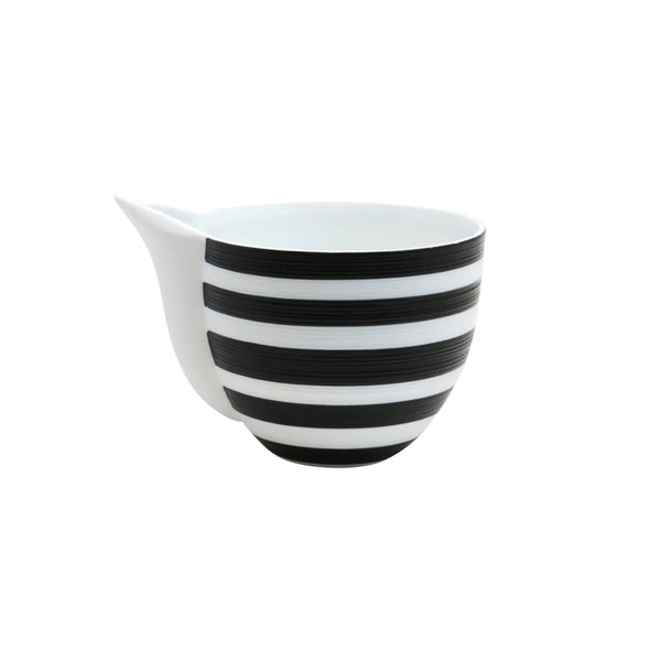 Jl Coquet HEMISPHERE Striped Black Bakelite - Large Creamer - 8.5 fl oz SKU: HEM4026BS0177