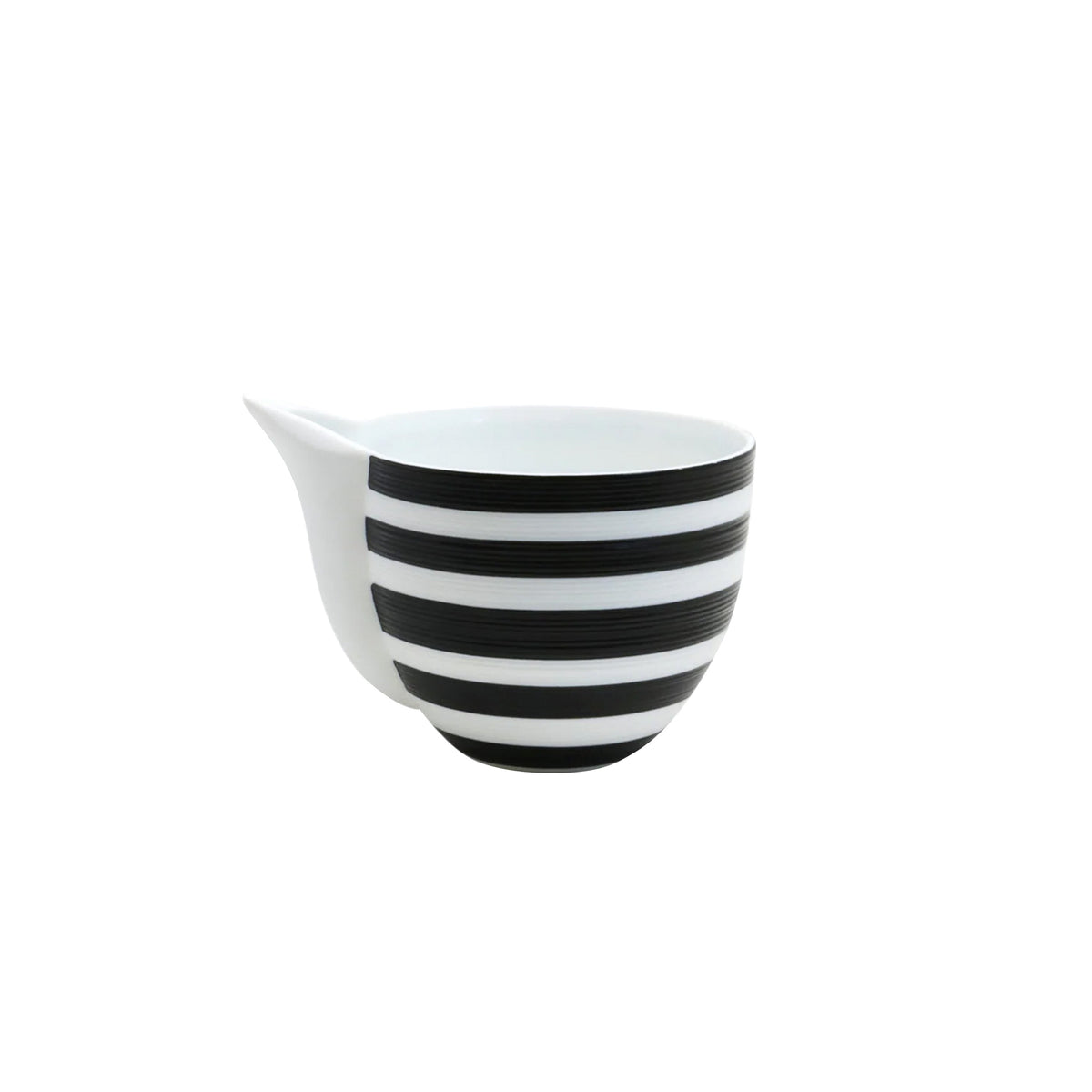 Jl Coquet HEMISPHERE Striped Black Bakelite - Small Creamer - 5.1 fl oz SKU: HEM4030BS0177