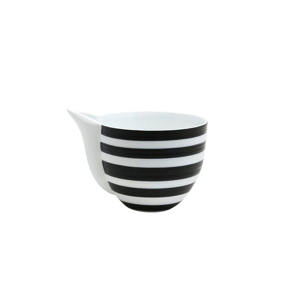 Jl Coquet HEMISPHERE Striped Black Bakelite - Small Creamer - 5.1 fl oz SKU: HEM4030BS0177