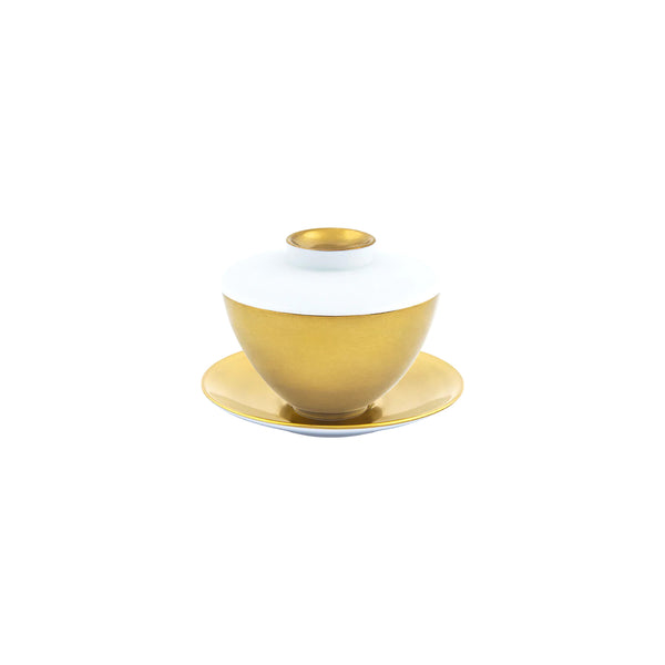Jl Coquet ASIAN LINE Gold - Asian tea cup and saucer (lid included) - 5.1 fl oz SKU: LAS3025BBA048