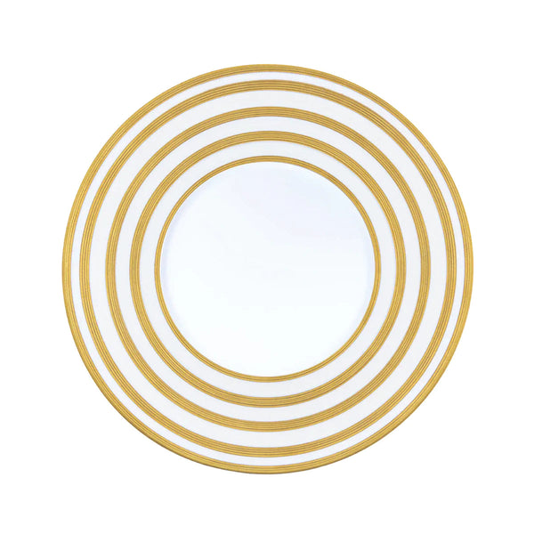 Jl Coquet HEMISPHERE Striped Gold - Flat Plate - 10.6 in SKU: HEM1034BSA055