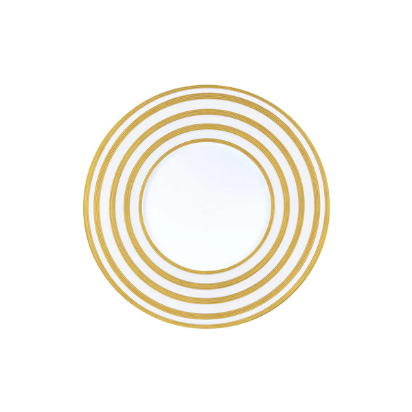 Jl Coquet HEMISPHERE Striped Gold - Dessert Plate - 8.3 in SKU: HEM1028BSA055