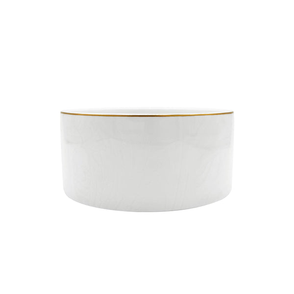 Jl Coquet Indian White on White with Gold Trim - Individual Dish MM - 5.1 x 2.4 in SKU: CYL5036BBP054