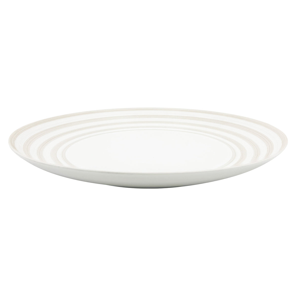 Jl Coquet Hemisphere Striped Vanilla - Maxi Flat Plate - 13.8 in SKU: HEM5043BS0082
