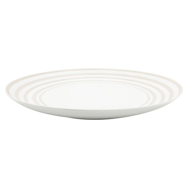 Jl Coquet Hemisphere Striped Vanilla - Maxi Flat Plate - 13.8 in SKU: HEM5043BS0082