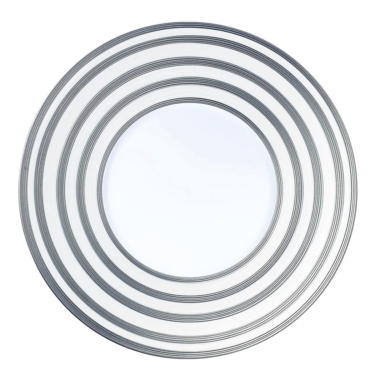 Jl Coquet HEMISPHERE Striped Platinum - Serving Plate - 12.6 in SKU: HEM1039BSP028