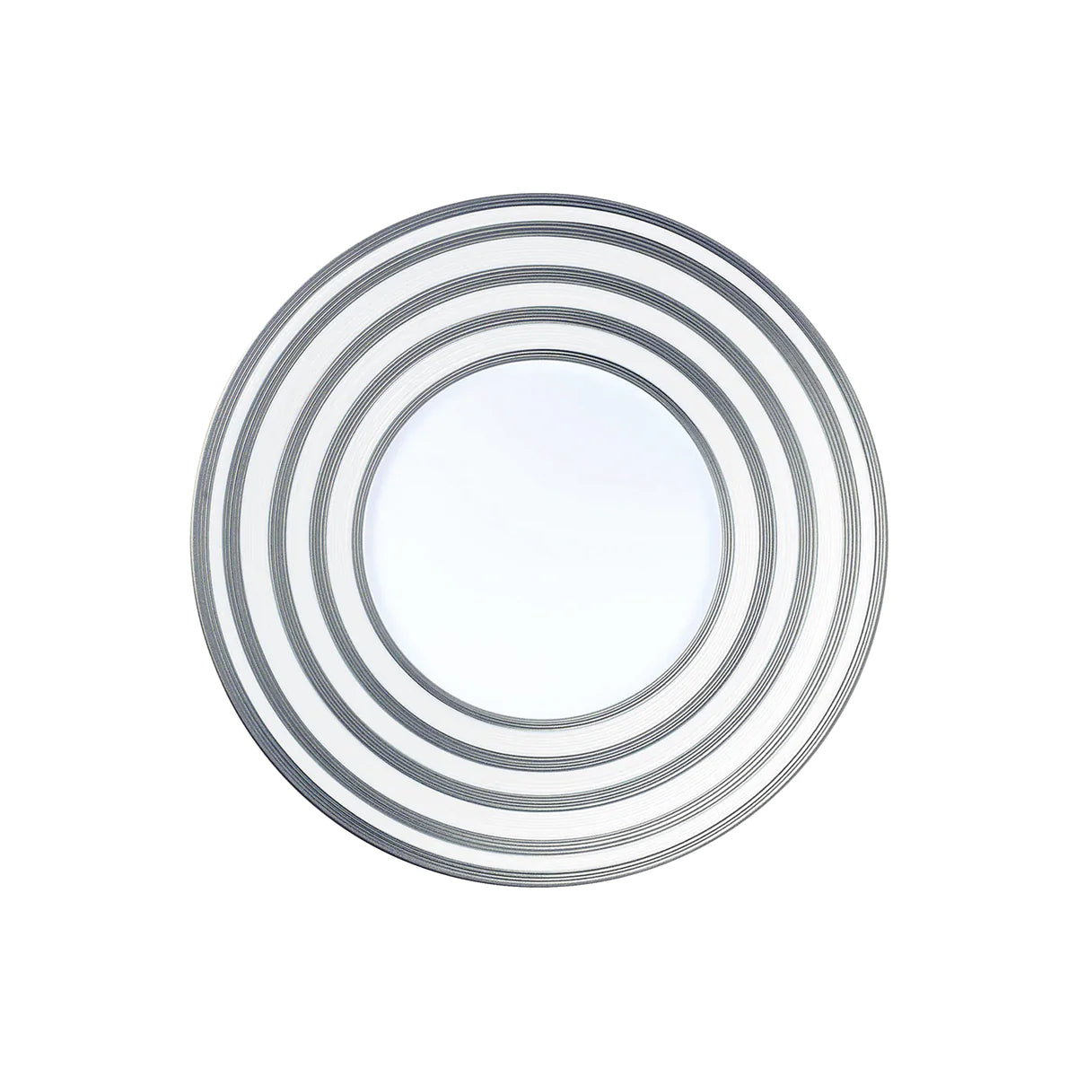 Jl Coquet HEMISPHERE Striped Platinum - Dessert Plate - 8.3 in SKU: HEM1028BSP028