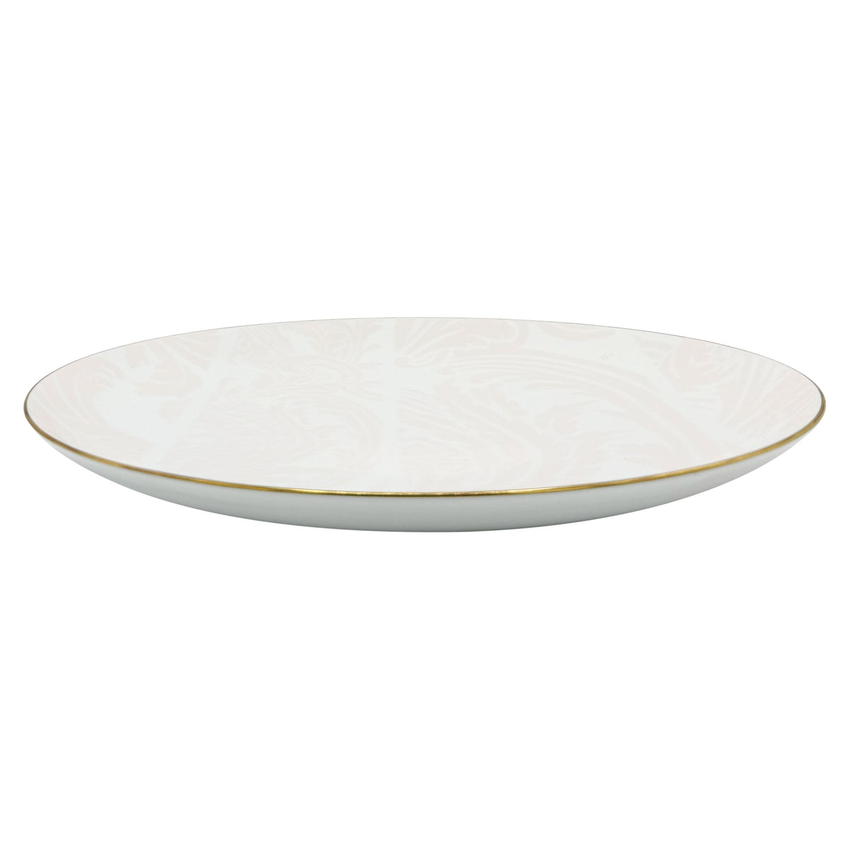 Jl Coquet INDIAN Powder Pink Gold Trim - Maxi Flat Dish - 13.8 in SKU: HOR5043BBA107