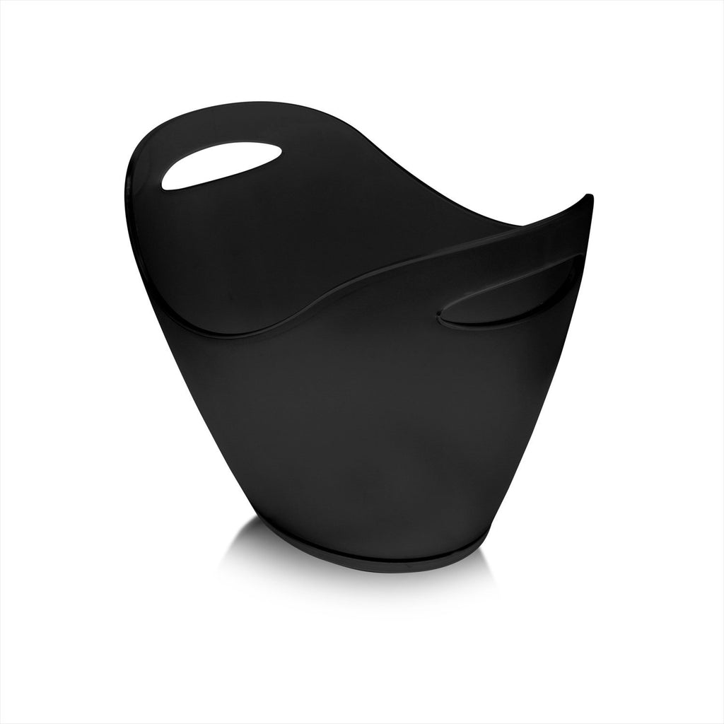 Turgla Premium 13.75Inch  x 13.75Inch  x h:10Inch  Oval Black Polycarbonate Ice Bucket SKU: R-BCKCMP350BLK