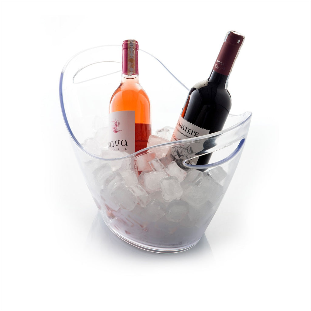 Turgla Premium 13.75Inch  x 13.75Inch  x h:10Inch  Oval Clear Polycarbonate Ice Bucket SKU: R-BCKCMP350CLR