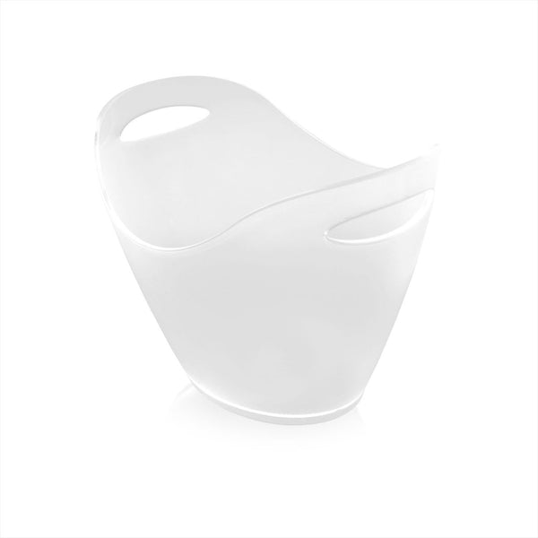 Turgla Premium 13.75Inch  x 13.75Inch  x h:10Inch  Oval White Polycarbonate Ice Bucket SKU: R-BCKCMP350WHT