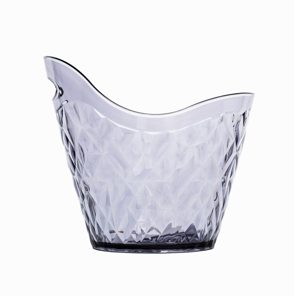 Turgla Premium 11Inch  x 9.5Inch  x h:9.75Inch  5.28 qt. Oval Charcoal Polycarbonate Ice Bucket SKU: R-BCKCMP400CHR