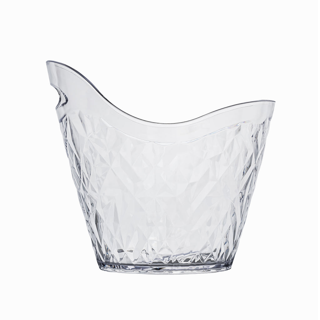 Turgla Premium 11Inch  x 9.5Inch  x h:9.75Inch  5.28 qt. Oval White Polycarbonate Ice Bucket SKU: R-BCKCMP400CLR