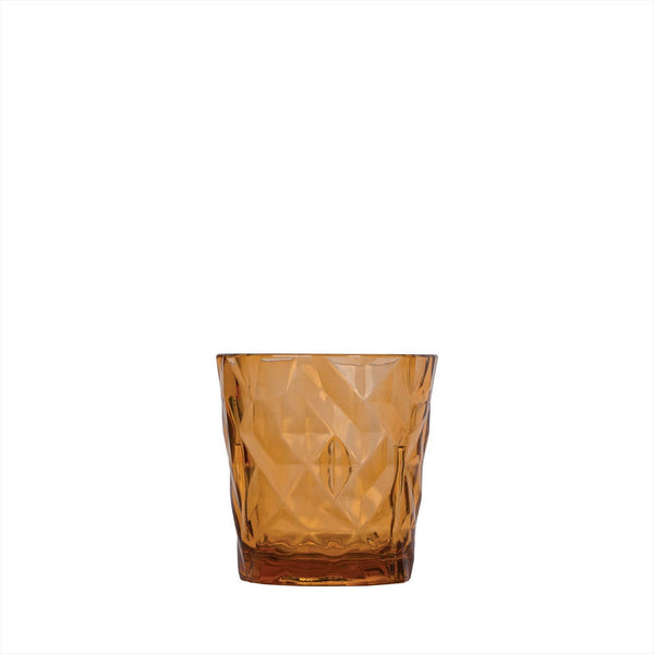 Turgla Prism dia.3.5Inch  h:3.5Inch  10 oz. Round Amber Polycarbonate Rocks/Old Fashioned SKU: R-PRSRCK250AMB