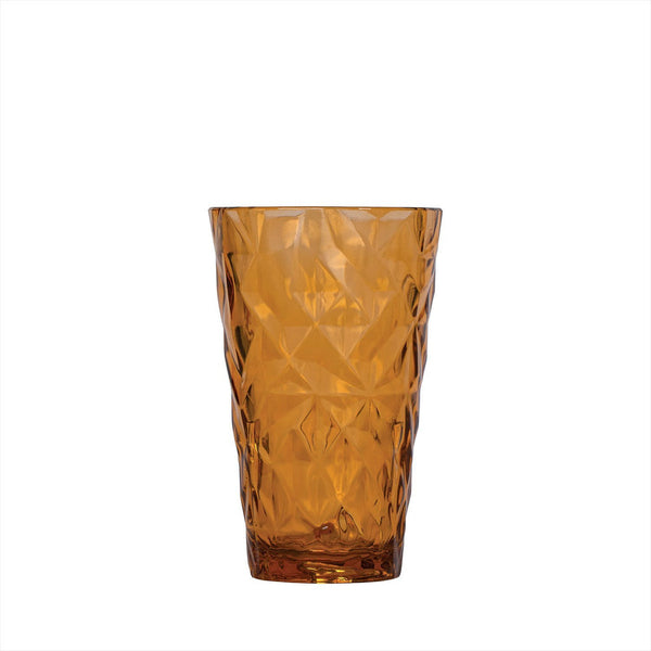 Turgla Prism dia.3.5Inch  h:5.5Inch  14 oz. Round Amber Polycarbonate High-Ball SKU: R-PRSTMB300AMB