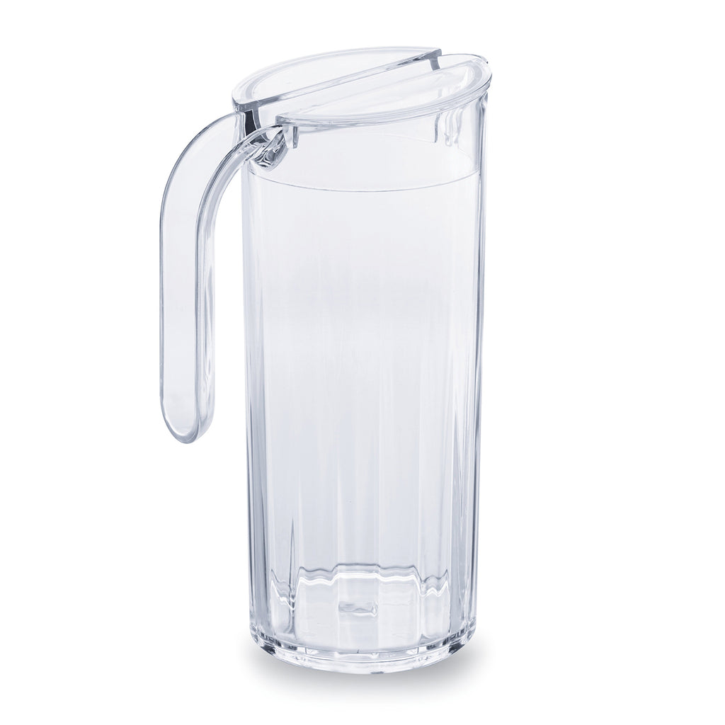 Turgla Premium dia.4.25Inch  h:10.25Inch  61 oz. Round White Polycarbonate Pitcher SKU: R-RPPTC180CLR