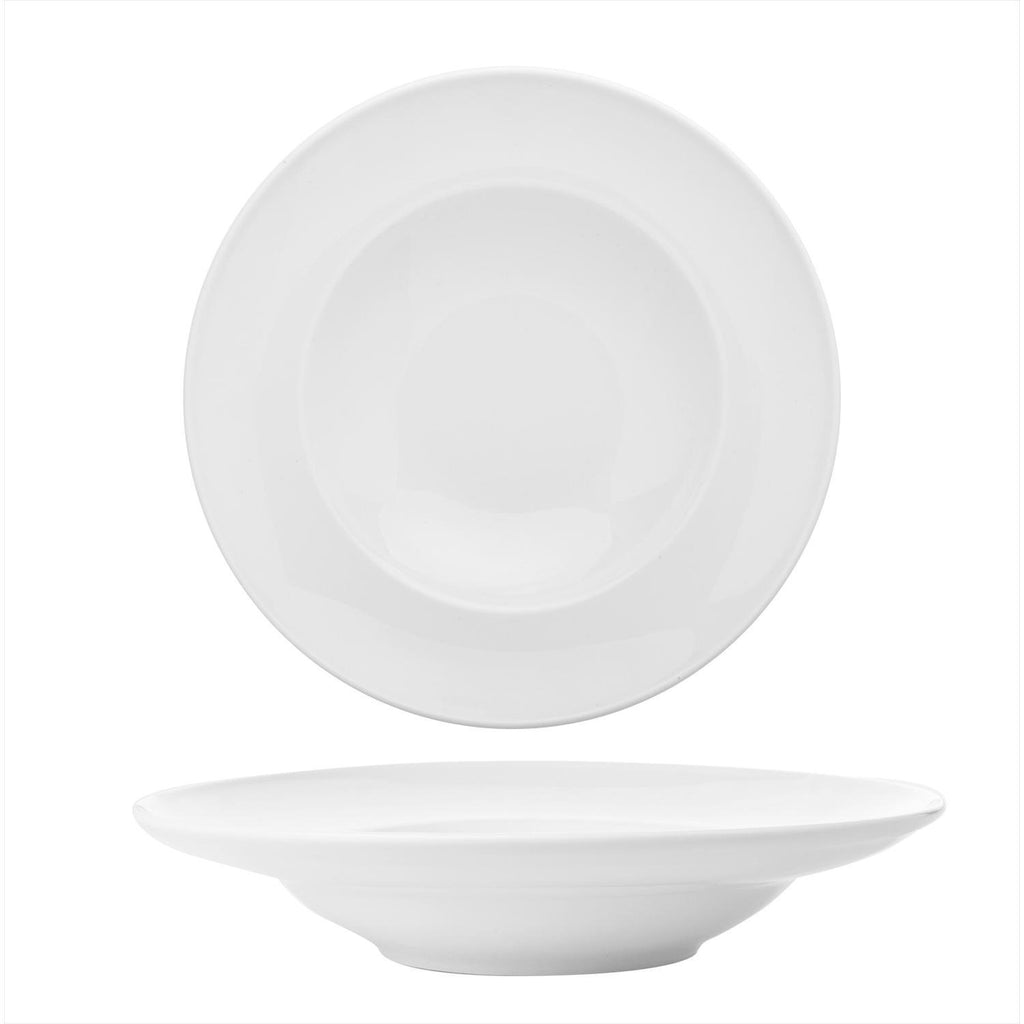 Turgla Delta dia.11.75Inch  h:2.5Inch  17 oz. Round White Porcelain Bowl SKU: RN30CK00