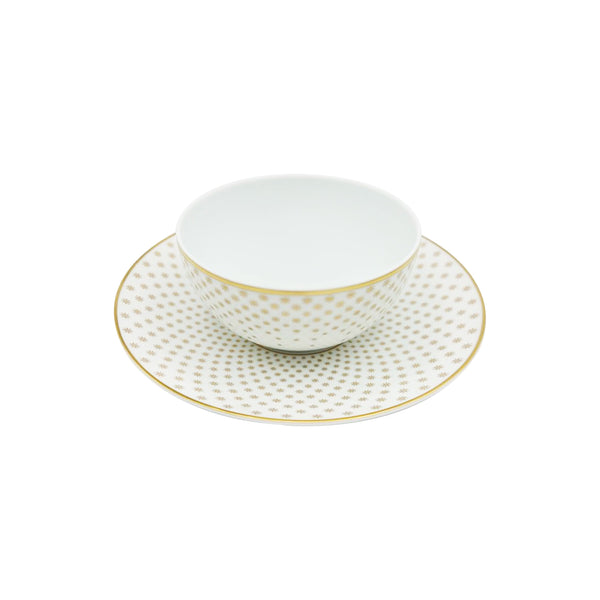 Jl Coquet Gold Rosette - Sauce Boat Body and Tray - 11.8 fl oz SKU: HOR5005BBA141