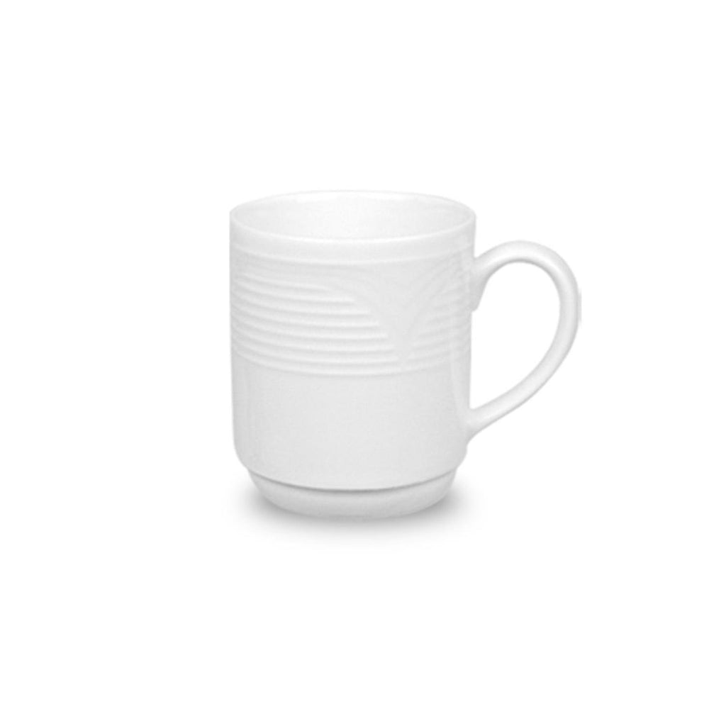 Turgla Saturn dia.3Inch  h:3.5Inch  10 oz. Round White Porcelain Mug SKU: STR01MG00