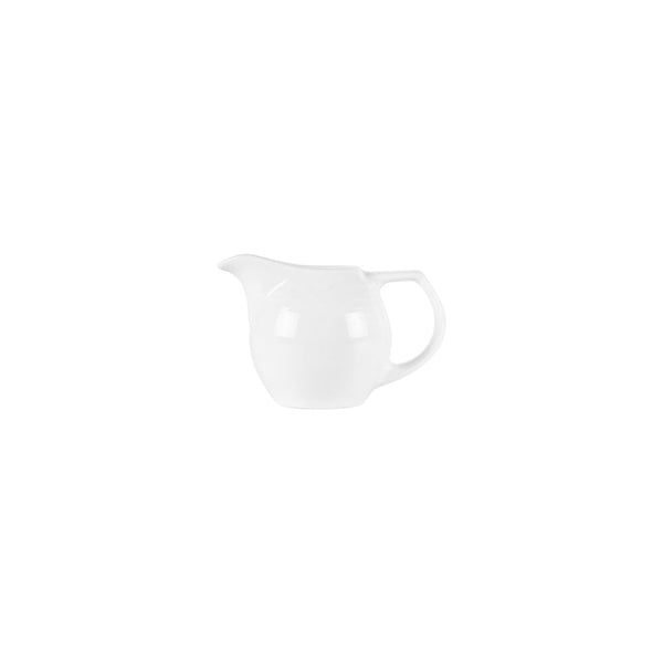 Turgla Saturn dia.4Inch  h:2.75Inch  5 oz. Round White Porcelain Creamer SKU: STR01SU00