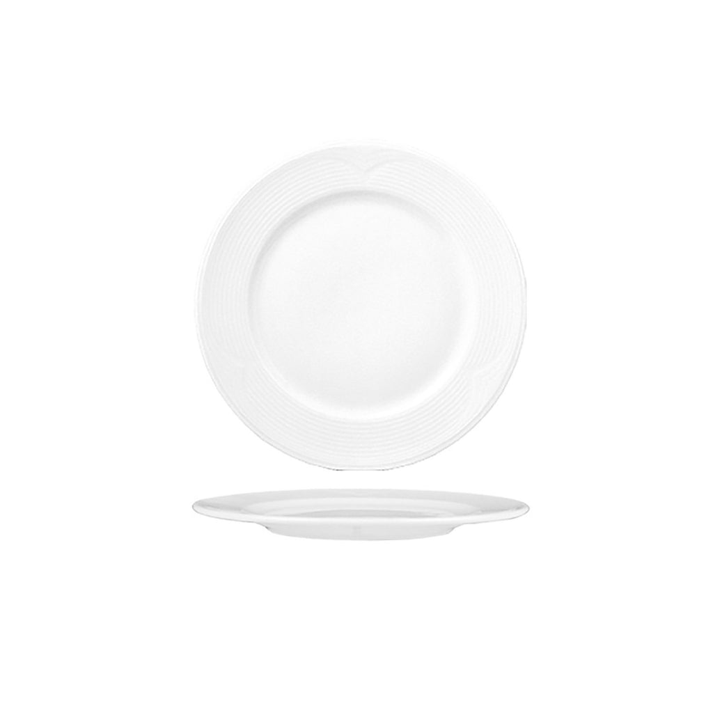 Turgla Saturn dia.6.25Inch  Round White Porcelain Plate SKU: STR16DU00