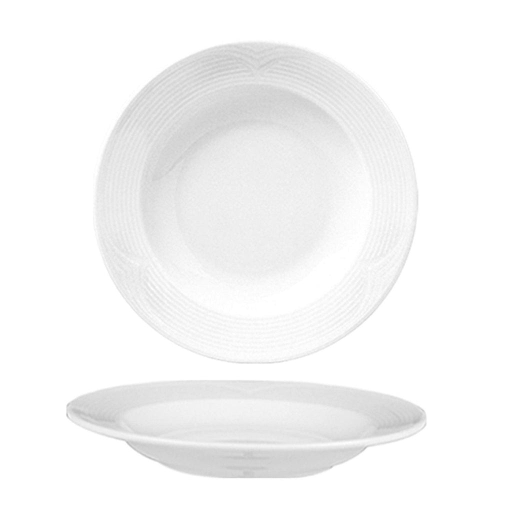 Turgla Saturn dia.8.5Inch  h:1.25Inch  8 oz. Round White Porcelain Bowl SKU: STR22CK00