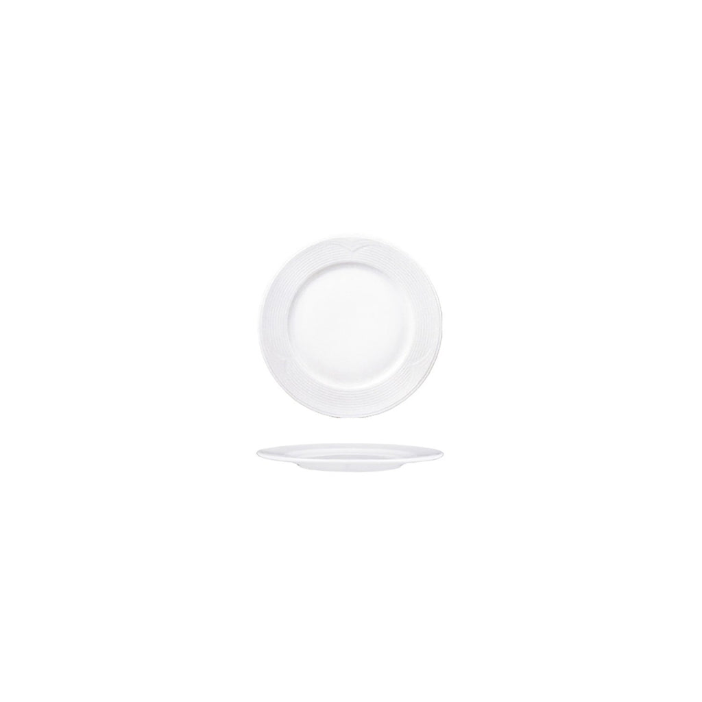 Turgla Saturn dia.8.5Inch  Round White Porcelain Plate SKU: STR22DU00