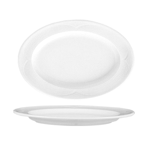 Turgla Saturn 11.25Inch  x 8Inch  x h:1Inch  Oval White Porcelain Platter SKU: STR29KY00