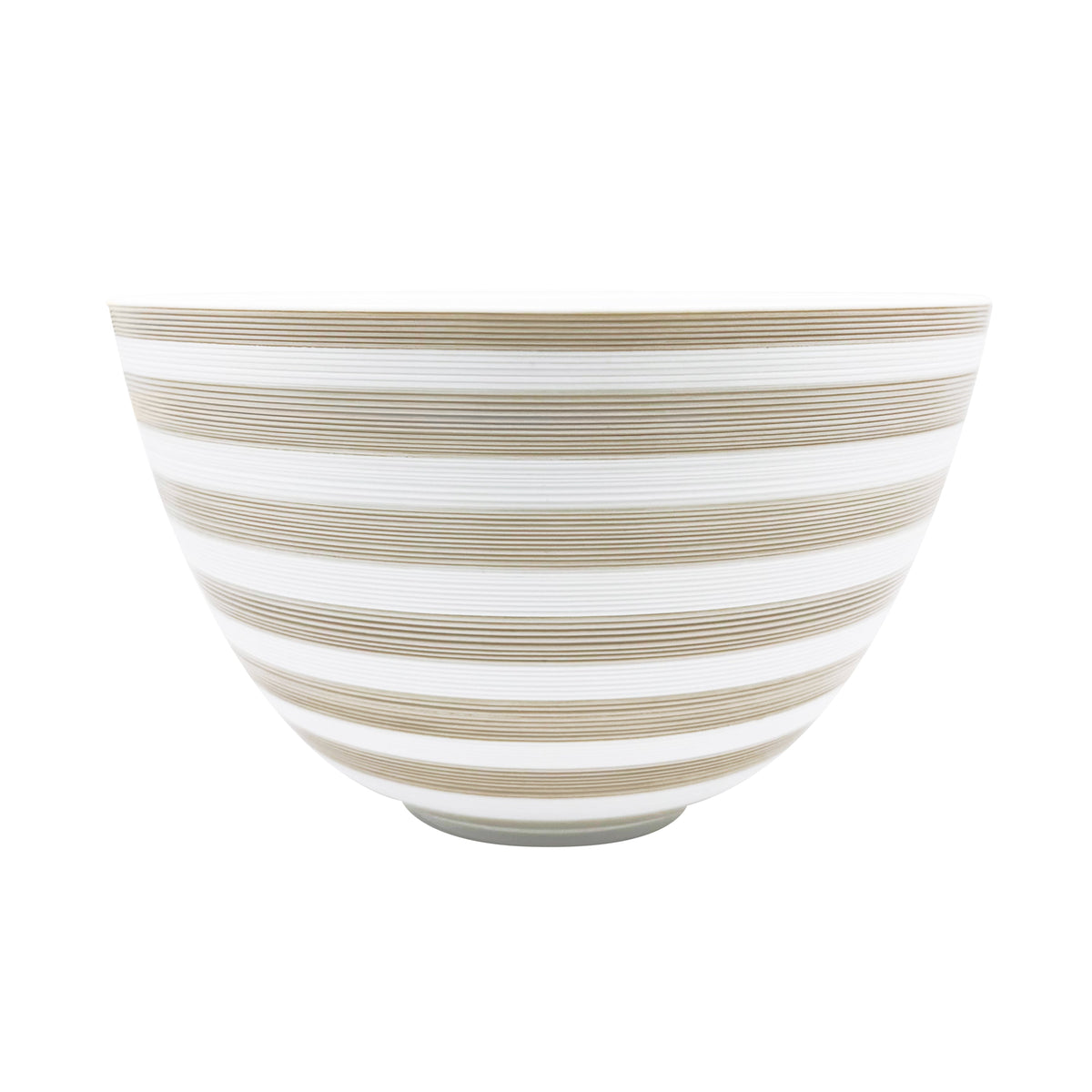 Jl Coquet Hemisphere Striped Vanilla - Maxi Salad Bowl - 9.8 in SKU: HEM5053BS0082