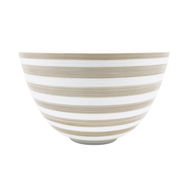Jl Coquet Hemisphere Striped Vanilla - Maxi Salad Bowl - 9.8 in SKU: HEM5053BS0082