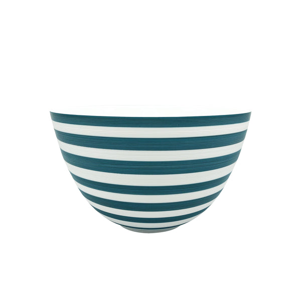 Jl Coquet HEMISPHERE Striped Persian Blue - Medium Salad Bowl - 8.5 in SKU: HEM5054BS0280