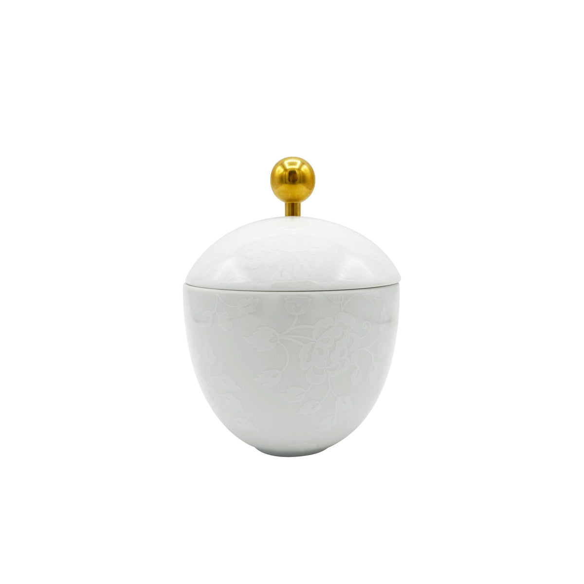 Jl Coquet THISTLES White on White - Gold Sugar Bowl - 8.5 fl oz SKU: HOR4037BB0016
