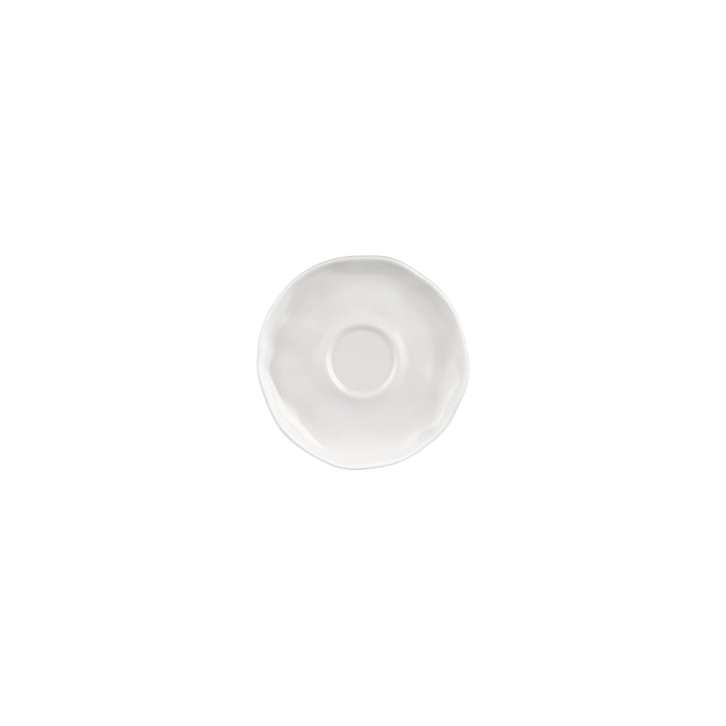 Turgla Amorf 6.25Inch  x 6.25Inch  x h:0Inch  Organic Warm White Vitrified Saucer SKU: T-AFR01CT-12