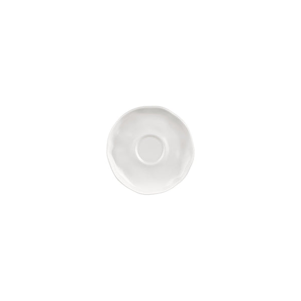 Turgla Amorf 6.25Inch  x 6.25Inch  x h:0Inch  Organic Warm White Vitrified Saucer SKU: T-AFR01CT-12