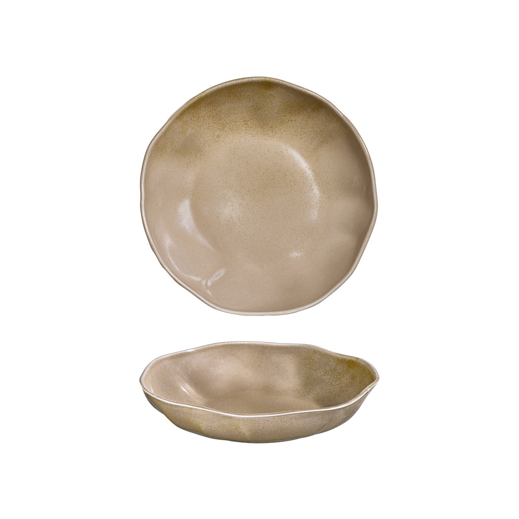 Turgla Clay 9.75Inch  x 9.75Inch  x h:0Inch  42 oz. Organic Terracotta Vitrified Deep Plate SKU: T-AFRCLA25CK-6