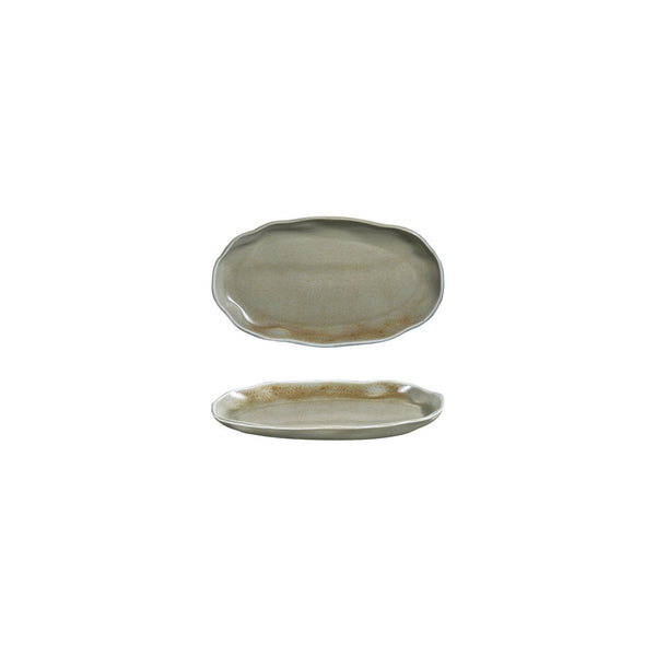 Turgla Moss 7.5Inch  x 4.25Inch  Organic Green Vitrified Plate SKU: T-AFRMOS19OV-12