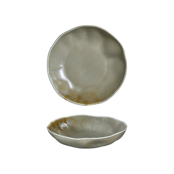 Turgla Moss 9.75Inch  x 9.75Inch  x h:0Inch  42 oz. Organic Green Vitrified Deep Plate SKU: T-AFRMOS25CK-6